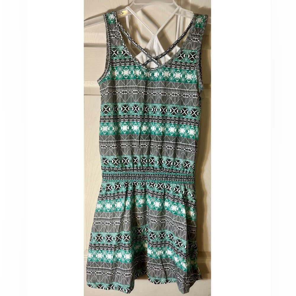 Made for me 2 dress Geometric Bodycon Mini Dress Sz:M Green/White/black